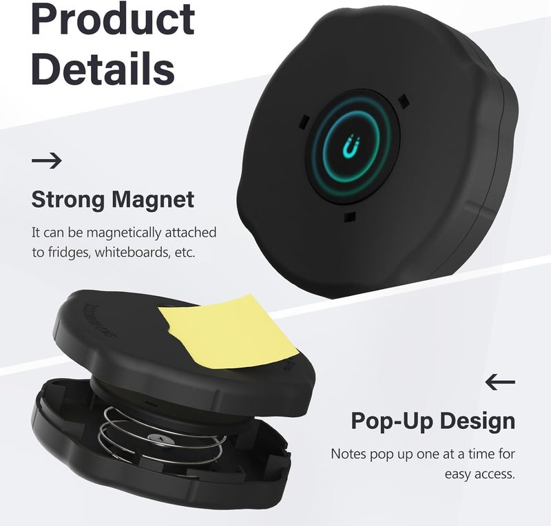 Smart&Cool Magnetic Pop-Up Note Dispenser for 3 x 3 in Pop-Up Sticky Notes, 1Pack, Black (Notes Not Included) - Image 5